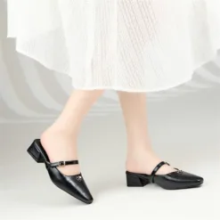 Chic Noir Charm Mule Pumps