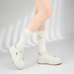 Fashion Oval Patch Sneakers – Beige Sole Edition