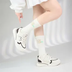 Wave Runner Style Sneakers – Cream & Coffee