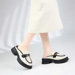 Dynamic Cream & Black Runner Sneakers