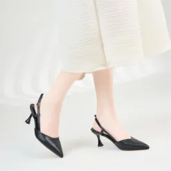 Ivory Allure Buckle Slingback Pumps