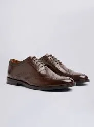 Brown Brogue Oxford Shoes