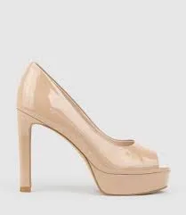Nude Block Heel Pumps – Open Toe